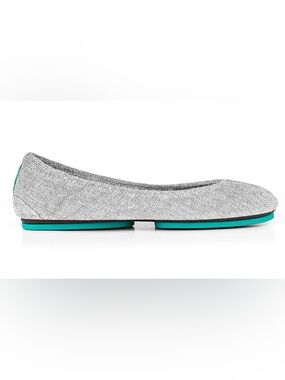 NEW Tieks Silver Lake Fabric Flats Folding Leather Gray Size 10 NWOB